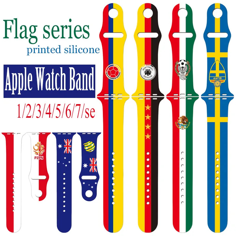 Ремешок силиконовый для Apple Watch band 44 мм 40 мм 38 мм 42 мм 45 мм 41 мм, спортивный браслет для Кубка мира iWatch Series 5 4 3 SE 6 7
Ремешок силиконовый для Apple Watch band 44 мм 40 мм 38 мм 42 мм 45 мм 41 мм, спортивный браслет для Кубка мира iWatch Series 5 4 3 SE 6 7