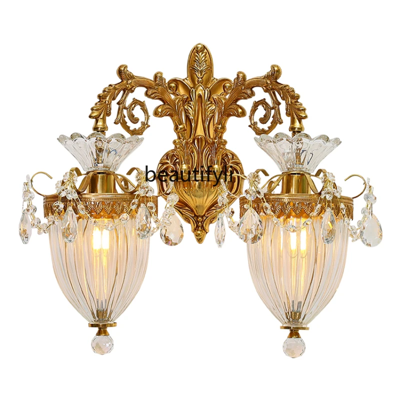 LBX European-Style Copper Living Room Wall Lamp Crystal Bedroom Background Wall Bedside Stair Wall Lamp Mirror Front Aisle Lamp
LBX European-Style Copper Living Room Wall Lamp Crystal Bedroom Background Wall Bedside Stair Wall Lamp Mirror Front Aisle Lamp