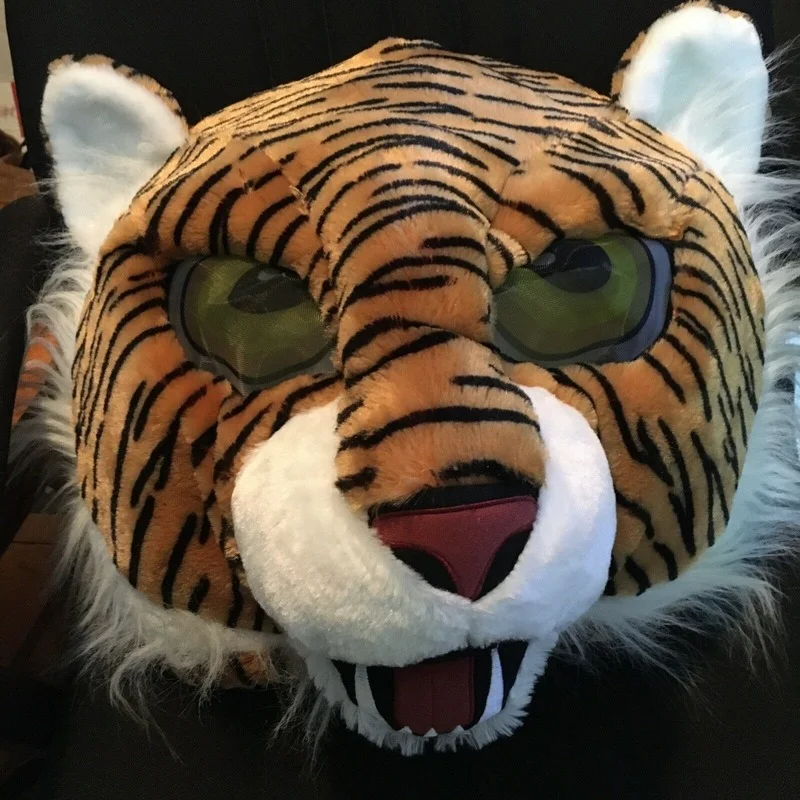 Tiger Head Mascot Furry Mask Adult Costume Cosplay Props 
Tiger Head Mascot Furry Mask Adult Costume Cosplay Props