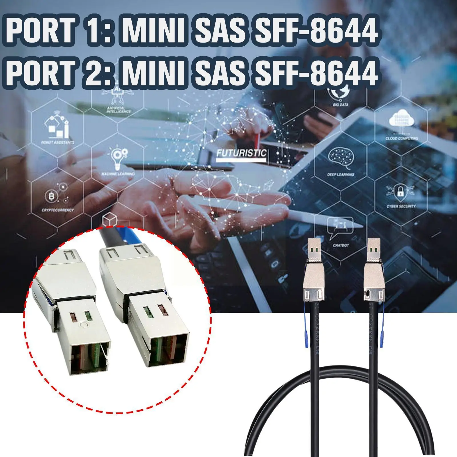 

Внешний кабель для передачи данных HD Mini SAS SFF 8644 на Mini SAS SFF 8644, 12 Гбит/с, 1 м, скоростной кабель, высокий компьютер, 2 м, сервер Exte M7L8