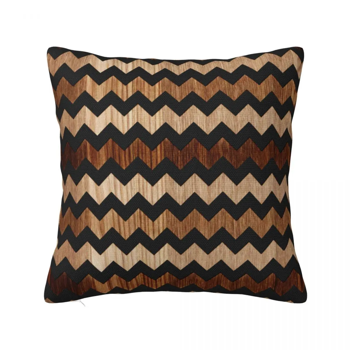 

Wood Zig Zag Pillowcase Printed Polyester Cushion Cover Decorative Zigzag Throw Pillow Case Cover Home Zipper 18"