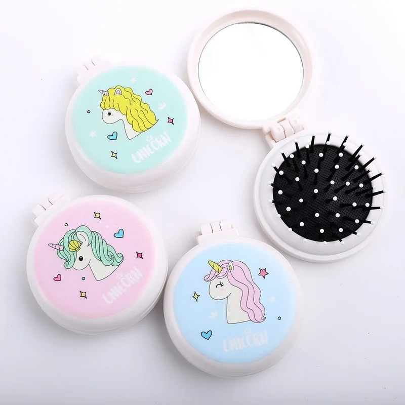 1PC Unicorn Makeup Comb Hair Brush Styling Tool Portable Mini Folding Comb Airbag Massage Round Travel Hair Brush with Mirror
1PC Unicorn Makeup Comb Hair Brush Styling Tool Portable Mini Folding Comb Airbag Massage Round Travel Hair Brush with Mirror