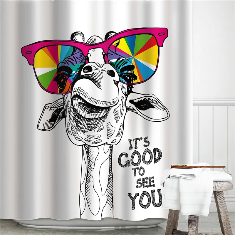 Giraffe Shower Curtain With Color Glasses Fashion Simple Home Decor Bathroom Shower Curtain With Hook
Giraffe Shower Curtain With Color Glasses Fashion Simple Home Decor Bathroom Shower Curtain With Hook