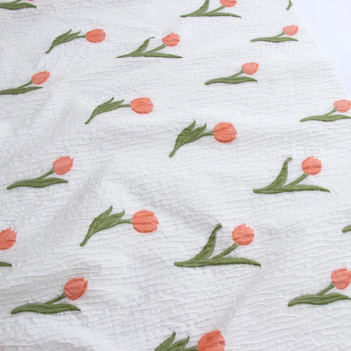 High quality texture and soft folds telas White tulip embossed jacquard tela Dress robe trousers shirt and costume fabric
High quality texture and soft folds telas White tulip embossed jacquard tela Dress robe trousers shirt and costume fabric