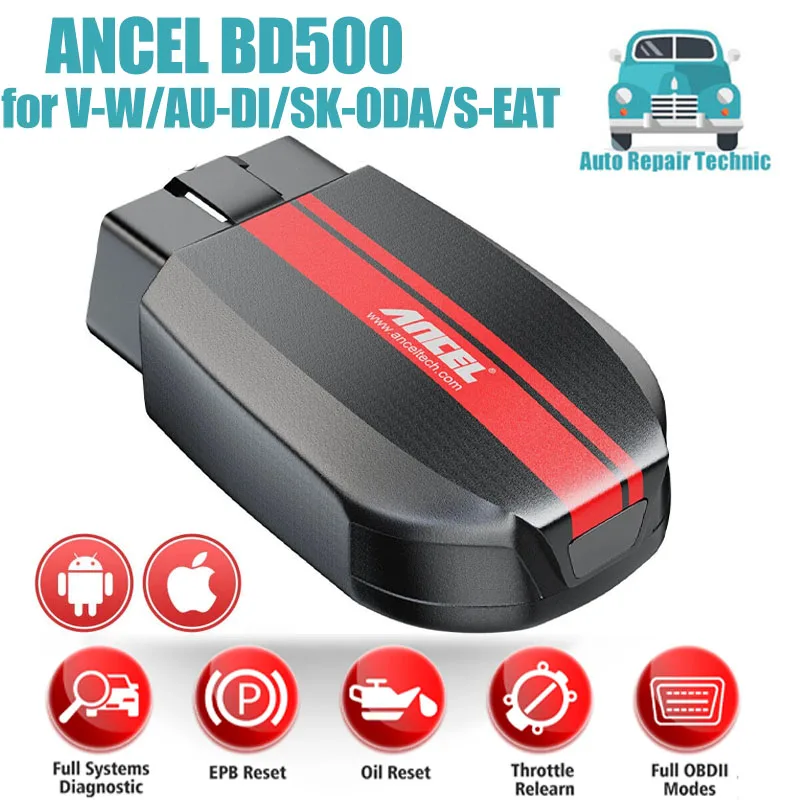 ANCEL BD500 obd2 Bluetooth 5,0 сканер, все системы, автомобильный считыватель кодов с EPB/дроссельной заслонкой, обучение для фризе/A-udi/Se-rvice Seat Sko-da
ANCEL BD500 obd2 Bluetooth 5,0 сканер, все системы, автомобильный считыватель кодов с EPB/дроссельной заслонкой, обучение для фризе/A-udi/Se-rvice Seat Sko-da