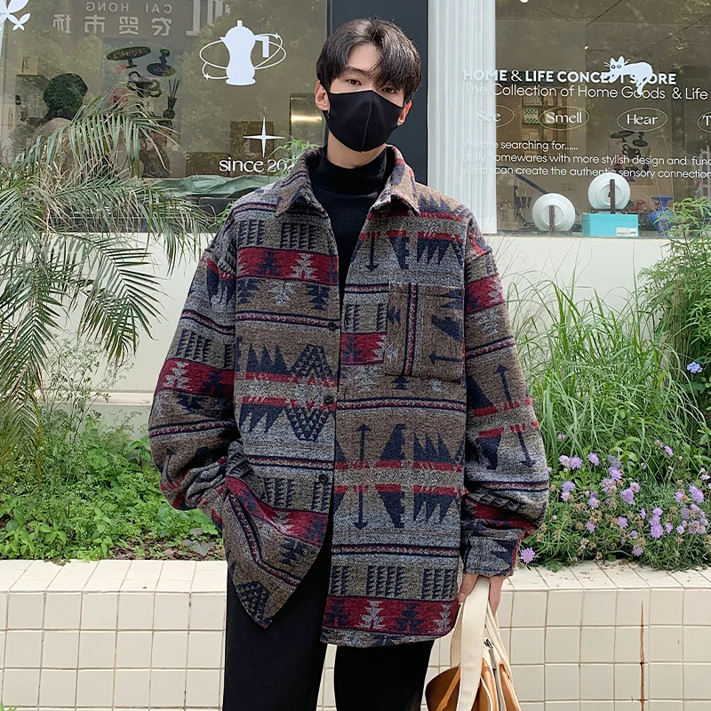 Autumn Woolen Jacket Men Fashion Retro Printed Jacket Mens Streetwear Loose Short Woolen Coat Mens Clothing Plus Size M-5XL
Autumn Woolen Jacket Men Fashion Retro Printed Jacket Mens Streetwear Loose Short Woolen Coat Mens Clothing Plus Size M-5XL