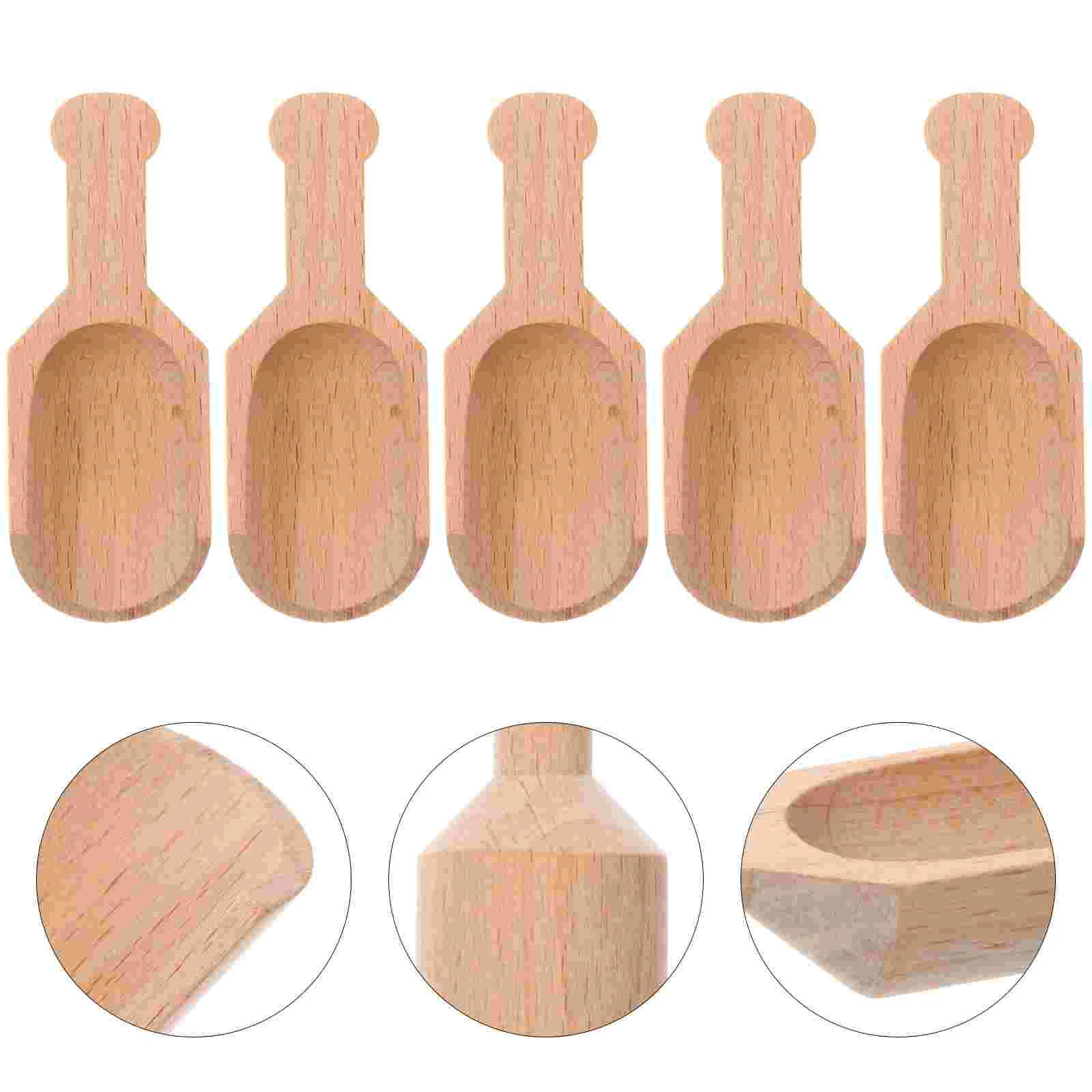 

Wooden Spoons Spoon Scoop Wood Salt Bath Scoops Tea Mini Salts Tasting Honey Sugar Bamboo Measuring Scooper Washing Flour Cream