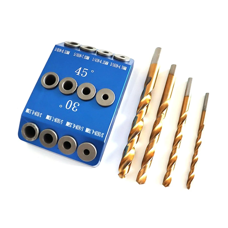 30/45/90° Angle Oblique Pocket Hole Jig Drill Guide Dowel Jig Wood Drill Locator For Wood Jointing,With Drll Bit
30/45/90° Angle Oblique Pocket Hole Jig Drill Guide Dowel Jig Wood Drill Locator For Wood Jointing,With Drll Bit