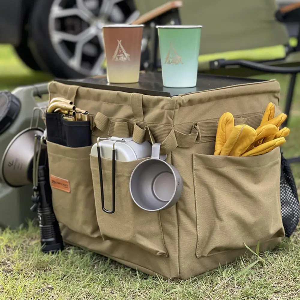 

Уличная сумка для хранения в бензобаке для кемпинга, сумка большой емкости для наземного инструмента для ногтей, газовая канистра, посуда для пикника, набор посуды, Органайзер