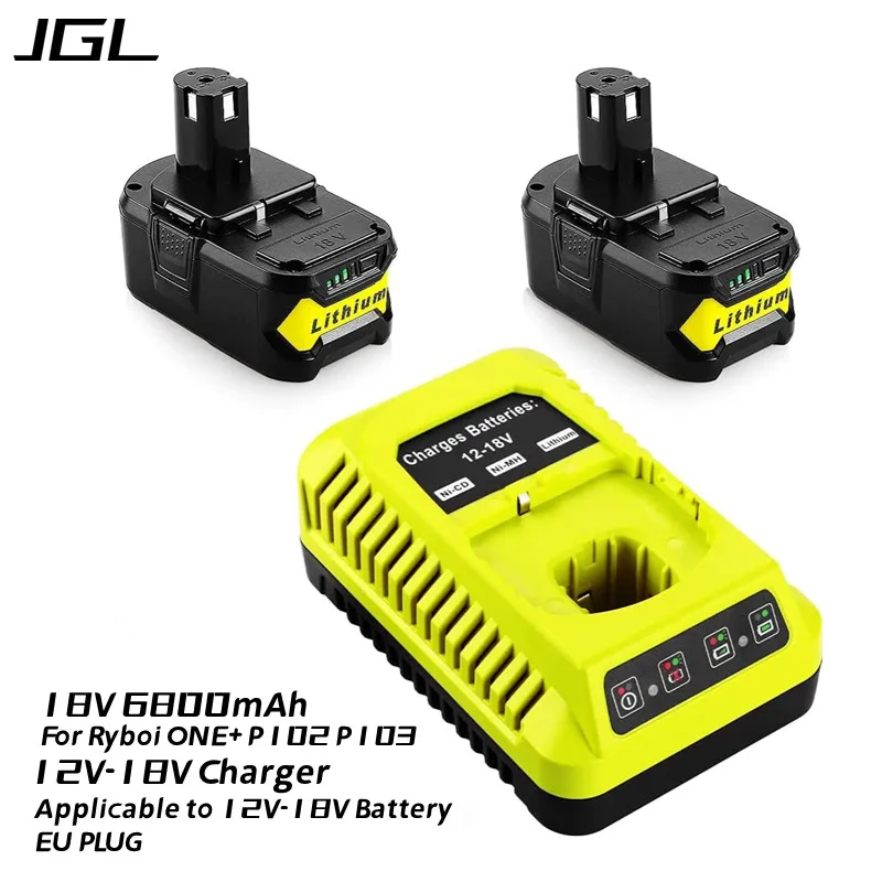 for Ryobi 18V 6800mAh High Capacity Lithium Battery for Ryobi ONE+ P102 P103 P104 P105 P107 Cordless Power Tools+charger
for Ryobi 18V 6800mAh High Capacity Lithium Battery for Ryobi ONE+ P102 P103 P104 P105 P107 Cordless Power Tools+charger