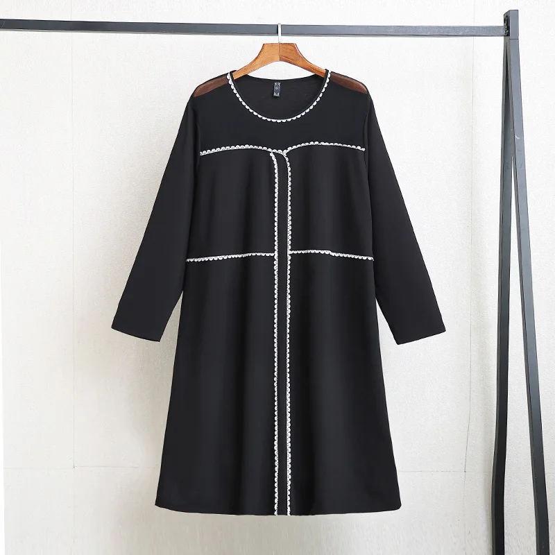 Women's Plus Size Dress Autumn Elastic Round O-Neck Knit Casual Fashion Dress Black 4XL-10XL SZ021
Women's Plus Size Dress Autumn Elastic Round O-Neck Knit Casual Fashion Dress Black 4XL-10XL SZ021