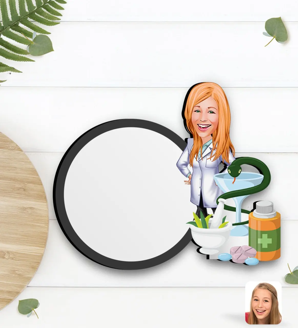 Персонализированная Женская фармацевтическая карикатура для деревянных чашек altlığ2 
Персонализированная Женская фармацевтическая карикатура для деревянных чашек altlığ2