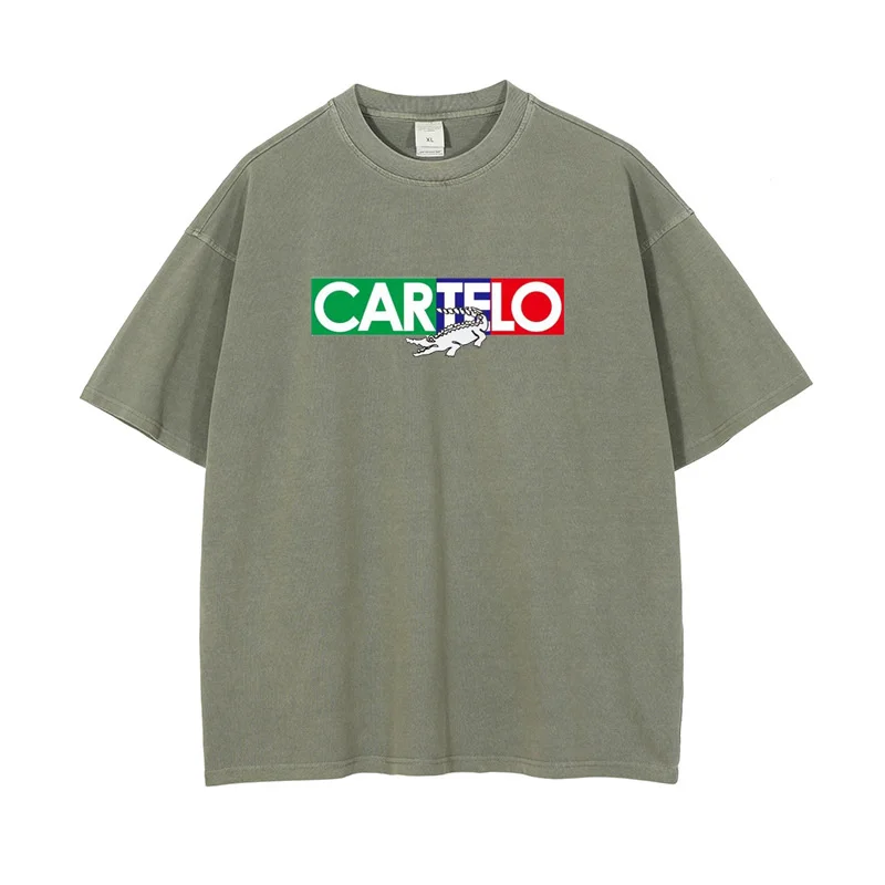 High Quality Men's Retro Short Sleeved T-shirt Loose Cotton Men's Cartelo Printed T-shirt Top Tee Summer
High Quality Men's Retro Short Sleeved T-shirt Loose Cotton Men's Cartelo Printed T-shirt Top Tee Summer