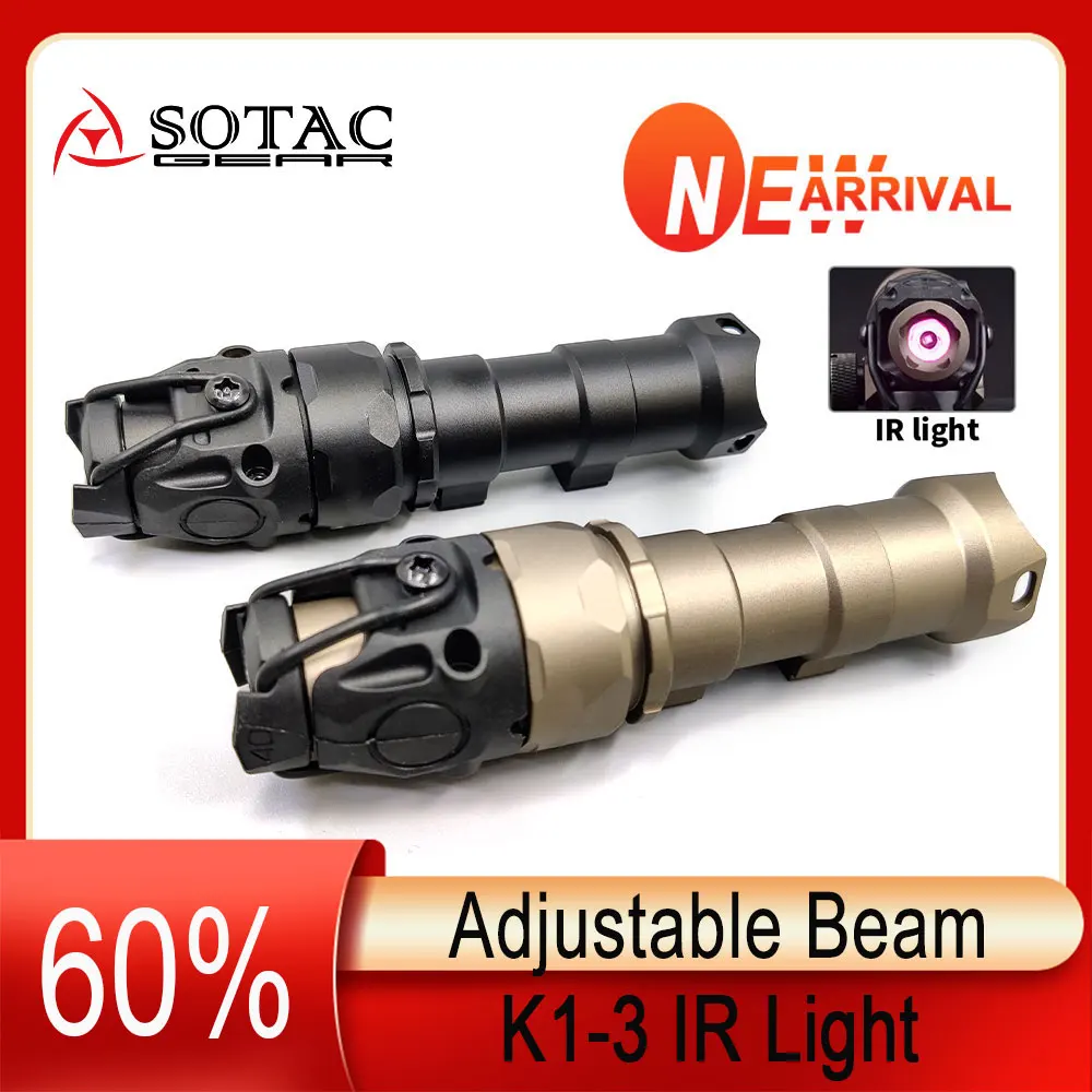

SOTAC Metal Adjustable IR Scout Light KIJI K1 K1-3 Tactical Light IR 850nm Illumination with Original Markings Fit 20mm Rail