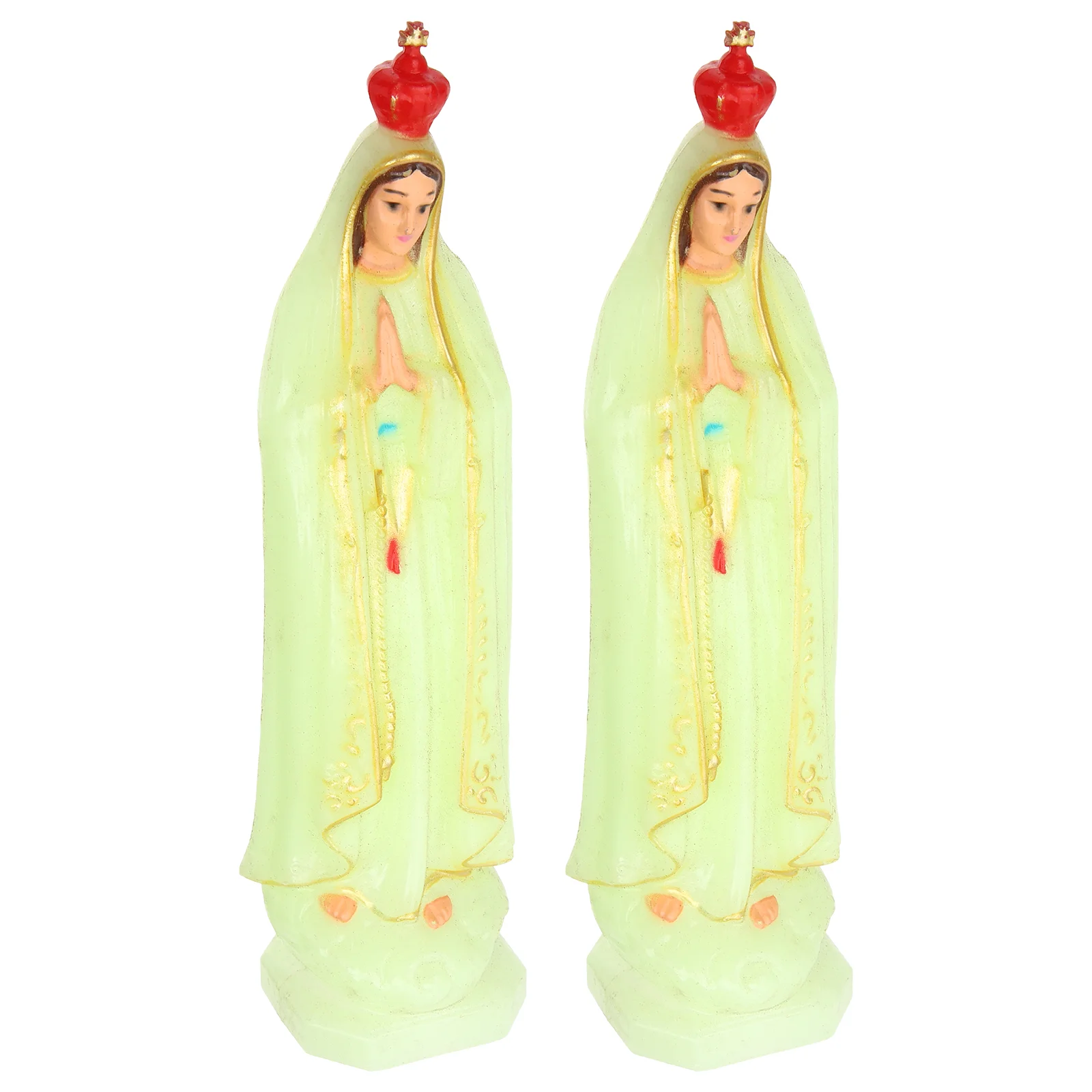 

2pcs Religious Gift Tabletop Home Room Living Room Desktop Virgin Mary Ornament Catholicism Madonna Statue Virgin Mary Ornament