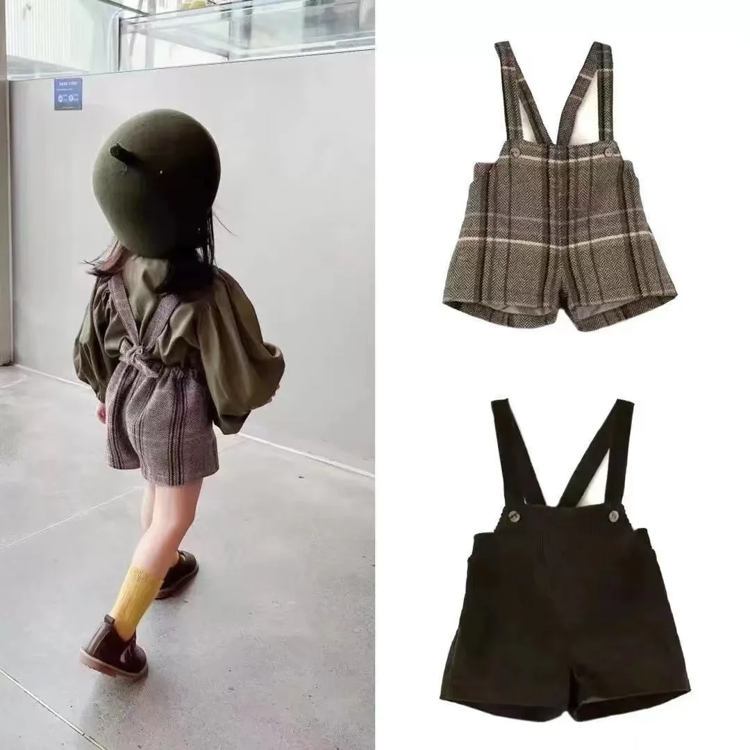 Ins pop 2022 spring and summer French elegant style baby girl children's Corduroy Wool Plaid suspender shorts Capri Pants
Ins pop 2022 spring and summer French elegant style baby girl children's Corduroy Wool Plaid suspender shorts Capri Pants