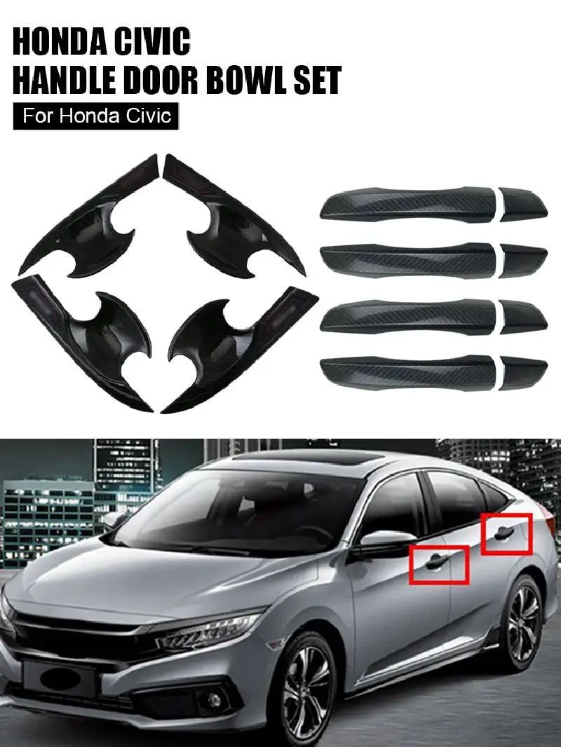 12PCS Car Exterior Door Handle Cover Trim Sticker Handle Bowl Cover Carbon Fiber for 2016-2019 Honda Civic 10th Gen Accessories
12PCS Car Exterior Door Handle Cover Trim Sticker Handle Bowl Cover Carbon Fiber for 2016-2019 Honda Civic 10th Gen Accessories