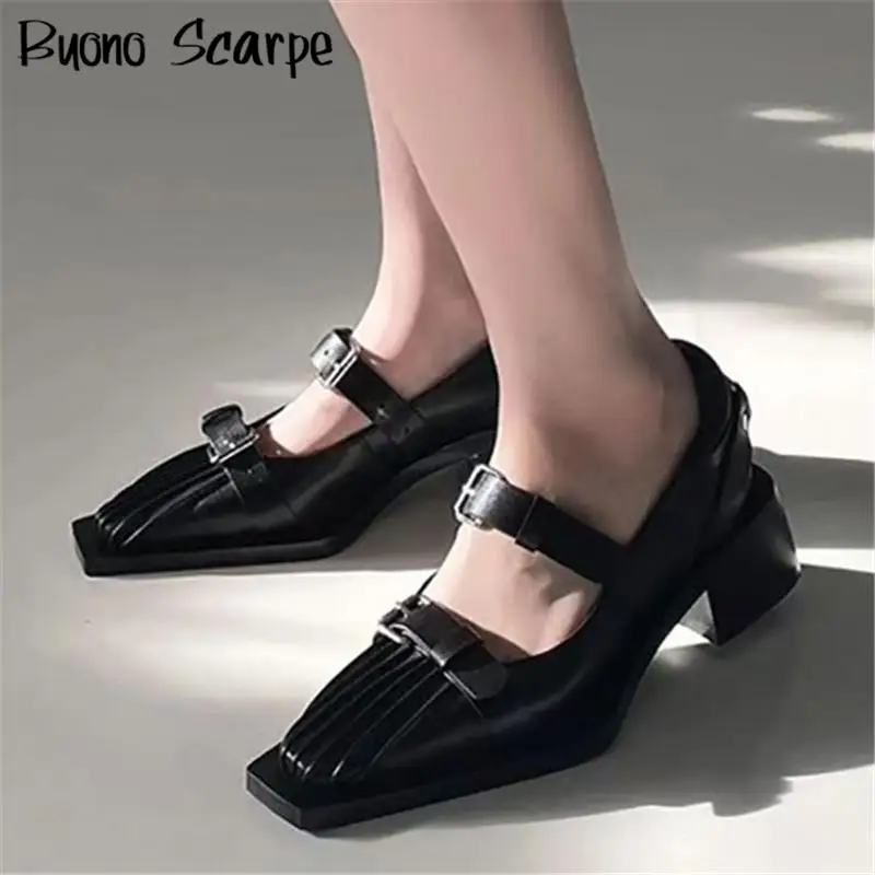 Туфли-лодочки женские на платформе, повседневные, с квадратным носком, с ремешком, на застежке, на массивном каблуке, британский стиль, Ins 
Туфли-лодочки женские на платформе, повседневные, с квадратным носком, с ремешком, на застежке, на массивном каблуке, британский стиль, Ins