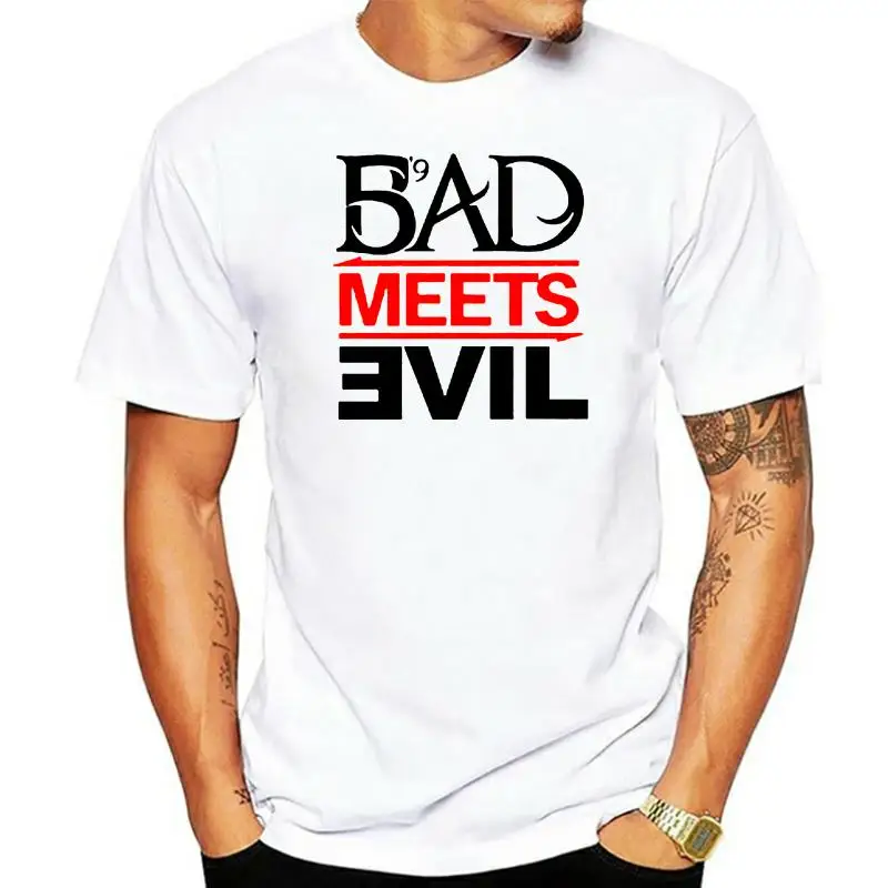 Eminem Rapper Bad Meets Evil Album Logo Men's White T-Shirt Size S to 3XL Summer Short Sleeves Cotton
Eminem Rapper Bad Meets Evil Album Logo Men's White T-Shirt Size S to 3XL Summer Short Sleeves Cotton