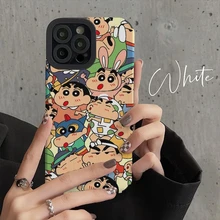 Anime Crayon Shin-chan Chef Sleep Super Cute Case for IPhone 11 12 13 14 Pro Max Plus Cartoons Phone Cover Back Shell Toy Gift