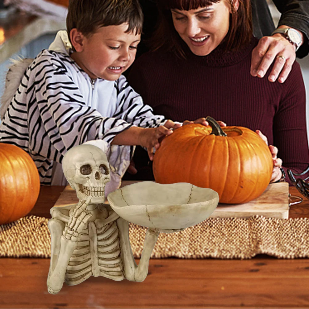 Halloween Vintage Skeleton Sculpture Resin Craft Skull Storage Tray Ring Holder Fruit Candy Snack Serving Platter
Halloween Vintage Skeleton Sculpture Resin Craft Skull Storage Tray Ring Holder Fruit Candy Snack Serving Platter