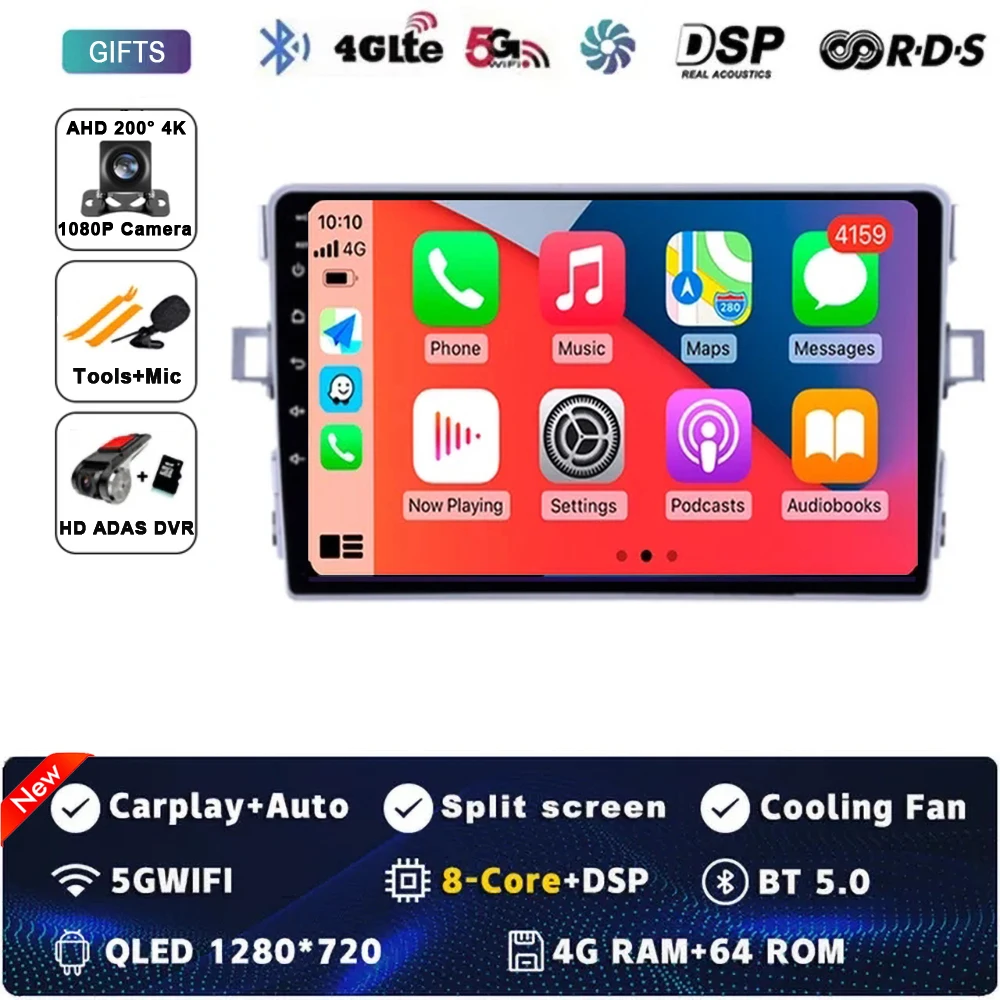 Для Toyota Verso R20 2009-2018 Android 14 беспроводной Carplay автомагнитола навигация GPS мультимедийный плеер стерео Wi-Fi + 4G DSP
Для Toyota Verso R20 2009-2018 Android 14 беспроводной Carplay автомагнитола навигация GPS мультимедийный плеер стерео Wi-Fi + 4G DSP
