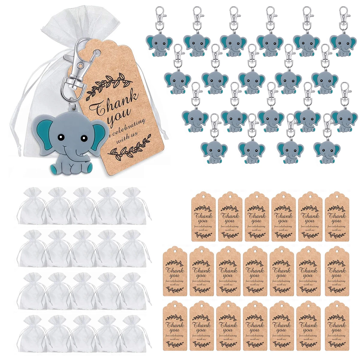 20 Set Creative Baby Shower Guest Gift Cute Baby Elephant Keychains Organza Bags Thank You Tags Baby Shower Return Favors
20 Set Creative Baby Shower Guest Gift Cute Baby Elephant Keychains Organza Bags Thank You Tags Baby Shower Return Favors