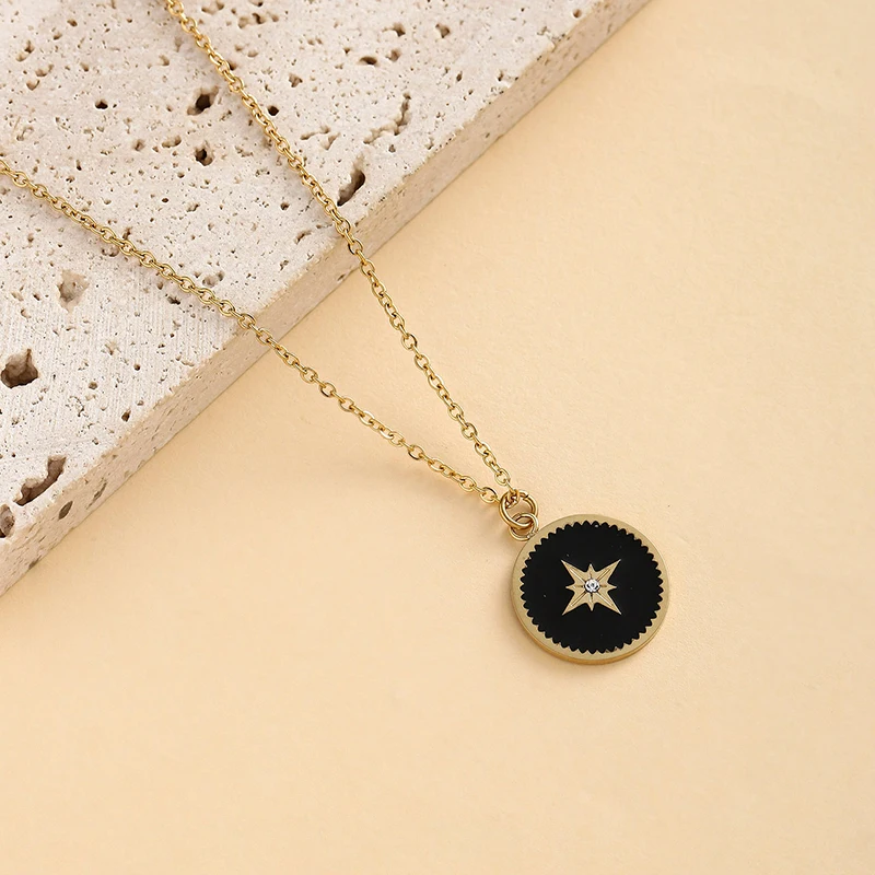 Round Oil Drip Star Pendant Necklace for Women Diamond Inlay Stainless Steel Necklace Personalized Charm Fashion Jewelry
Round Oil Drip Star Pendant Necklace for Women Diamond Inlay Stainless Steel Necklace Personalized Charm Fashion Jewelry