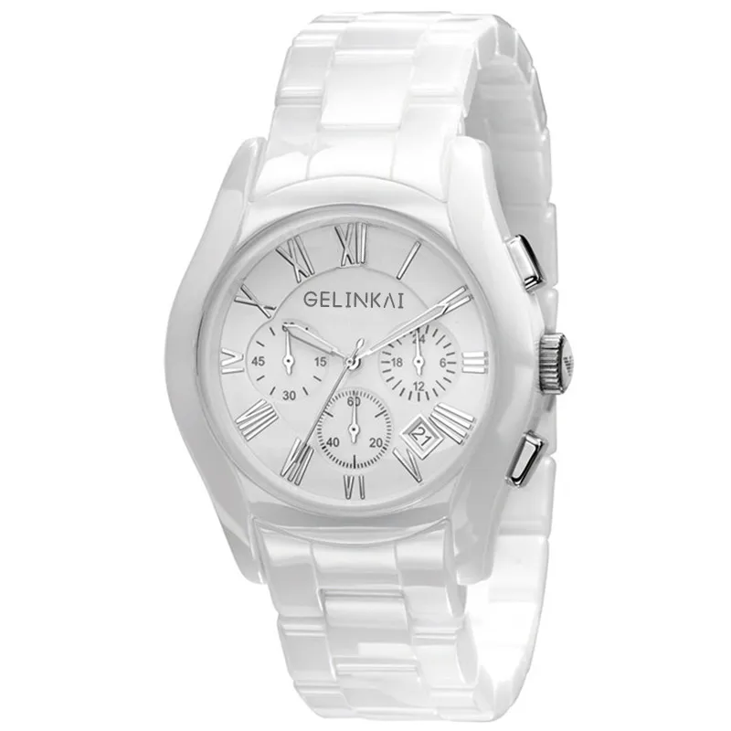 Dress watches Luxury Chrono White ceramic Diamond Waterproof Fashion Multi-function Calendar Lovers Watch Anti-allergy watch
Dress watches Luxury Chrono White ceramic Diamond Waterproof Fashion Multi-function Calendar Lovers Watch Anti-allergy watch