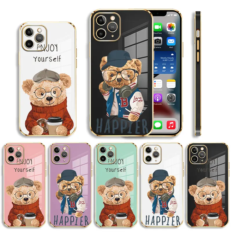 Cute Teddy Bear Plating Square Phone Case For iPhone 14 13 12 11 Pro Max 6S 6 7 8 Plus SE X XR XS 12 13 Mini Candy Color
Cute Teddy Bear Plating Square Phone Case For iPhone 14 13 12 11 Pro Max 6S 6 7 8 Plus SE X XR XS 12 13 Mini Candy Color