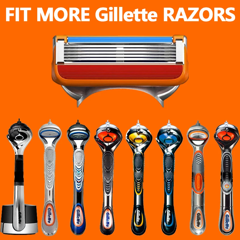 Бритвенные лезвия 4 шт. совместимы с Gillette Fusion отличное бритье 5 слоев для мужчин