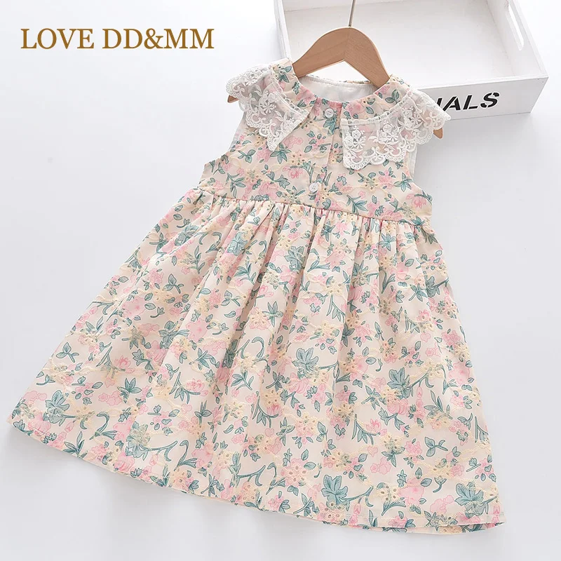Детское хлопковое Сетчатое платье LOVE DD & MM с кружевной вышивкой на Возраст 3-8 лет