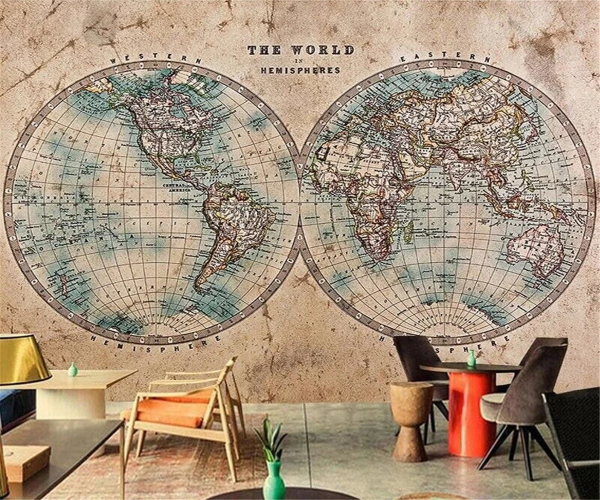 Custom wallpaper European-style hand-painted nostalgic retro world map TV background wall decorative painting 3d wallpaper photo
Custom wallpaper European-style hand-painted nostalgic retro world map TV background wall decorative painting 3d wallpaper photo