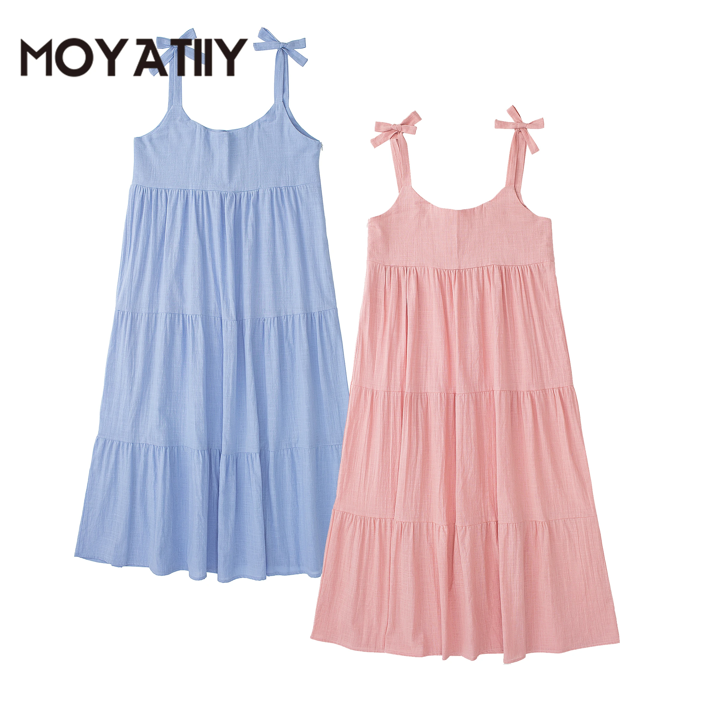 MOYATIIY Women 2022 Fashion Summer Dress Sweet Girl Cotton Candy Color Beach Dresses with Bow Knot Female Vestidos 
MOYATIIY Women 2022 Fashion Summer Dress Sweet Girl Cotton Candy Color Beach Dresses with Bow Knot Female Vestidos