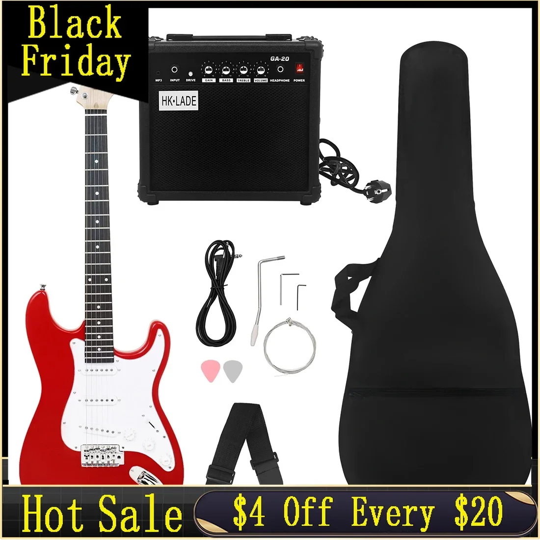 SLADE New 39 Inch Electric Guitar Rosewood Fingerboards Electric Guitar with Amplifier 6 Strings 22 Frets ST Electric Guitar Set
SLADE New 39 Inch Electric Guitar Rosewood Fingerboards Electric Guitar with Amplifier 6 Strings 22 Frets ST Electric Guitar Set