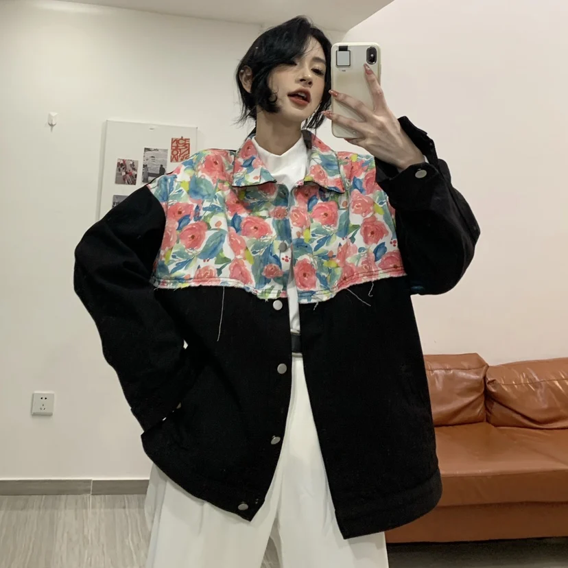 Fashion Chic Patchwork Floral Oversized Outerwear For Women Tide Spring Autumn 2022 New All-Match Denim Jackets Female Ins
Fashion Chic Patchwork Floral Oversized Outerwear For Women Tide Spring Autumn 2022 New All-Match Denim Jackets Female Ins