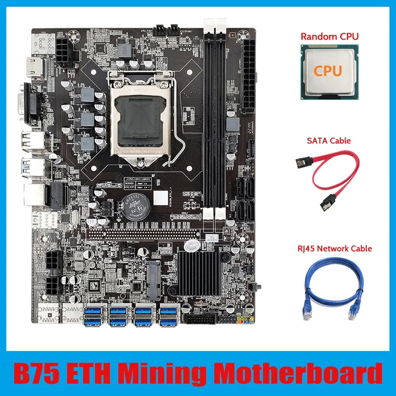 Материнская плата B75 ETH 8xpcie USB адаптер + ЦП + сетевой кабель RJ45 + SATA кабель LGA1155 MSATA B75 материнская плата для майнинга
Материнская плата B75 ETH 8xpcie USB адаптер + ЦП + сетевой кабель RJ45 + SATA кабель LGA1155 MSATA B75 материнская плата для майнинга