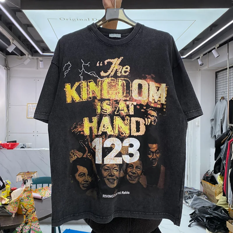 RRR123 Vintage Washed Old Yellow Printing Short Sleeve T shirt Men Women Loose T-shirt
RRR123 Vintage Washed Old Yellow Printing Short Sleeve T shirt Men Women Loose T-shirt