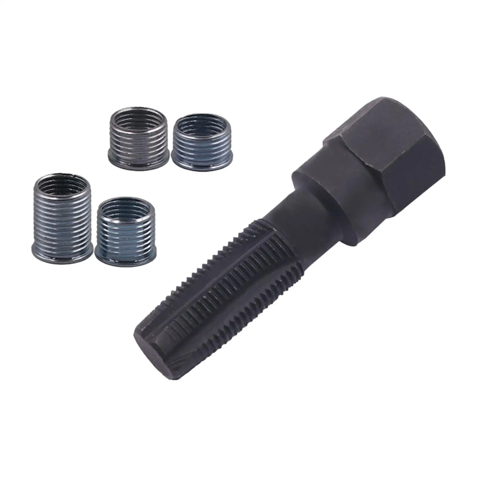 14mm Spart Plug Thread Repair Kit with 4Pcs Carbon Steel Spark Plug Inserts Rethread Tap Tools 14mm Cylinder Thread Repair Tool
14mm Spart Plug Thread Repair Kit with 4Pcs Carbon Steel Spark Plug Inserts Rethread Tap Tools 14mm Cylinder Thread Repair Tool