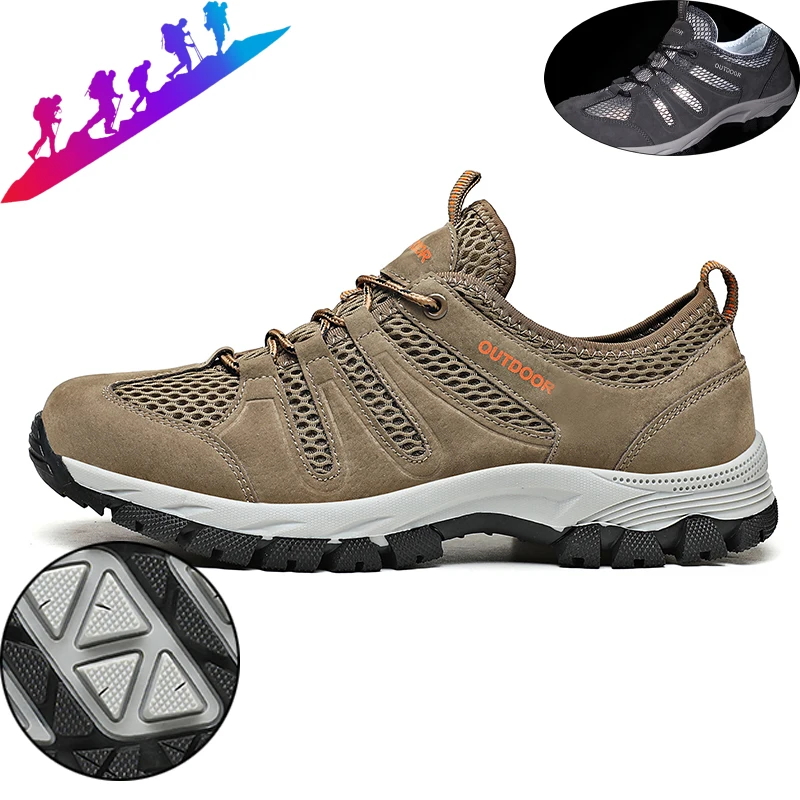 New Mesh Breathable Hiking Shoes Size 36-48 Men‘s Sneakers Outdoor Trail Trekking Mountain Climbing Sports Shoes For Male Summer
New Mesh Breathable Hiking Shoes Size 36-48 Men‘s Sneakers Outdoor Trail Trekking Mountain Climbing Sports Shoes For Male Summer