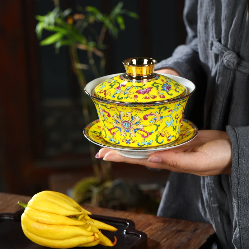 Enamel Ceramic Gaiwan Tea Cup Single Gaiwan Bone China Kung Fu Tea Set Tea Ceremony Cup Bowl
Enamel Ceramic Gaiwan Tea Cup Single Gaiwan Bone China Kung Fu Tea Set Tea Ceremony Cup Bowl