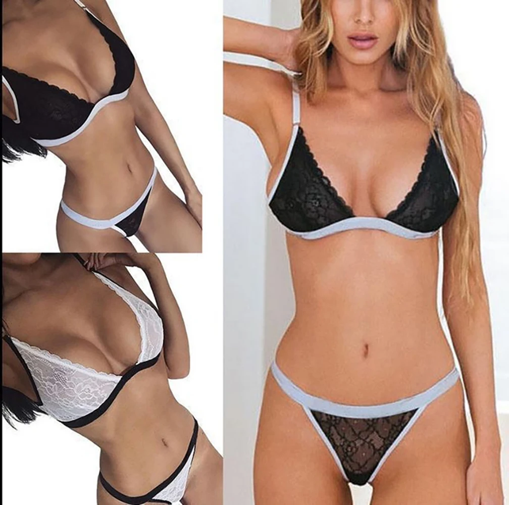 Women Black Lace Erotic Lingerie Suit Transparent Push Up Bra Low-Rise Thongs Panty Set Temptation Sexy Underwear Set Plus Size
Women Black Lace Erotic Lingerie Suit Transparent Push Up Bra Low-Rise Thongs Panty Set Temptation Sexy Underwear Set Plus Size