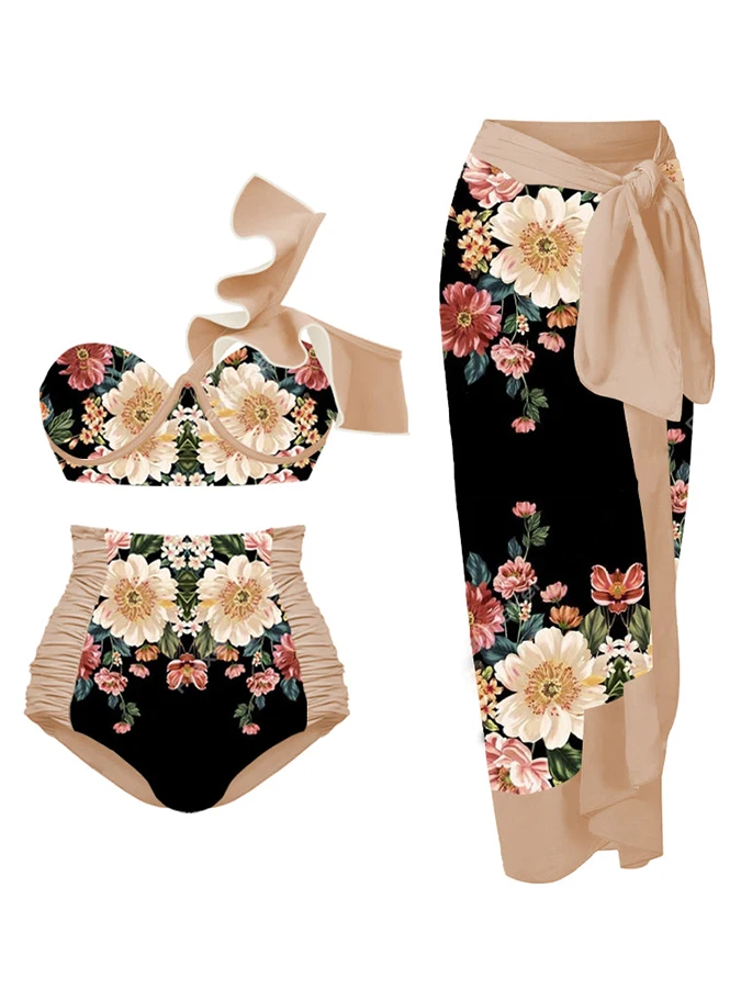 35/5000Vintage Floral Print Fashion Lace Pleats Two-piece Design Model High-waisted Women's Summer Bikini Set And Long Cover Up
35/5000Vintage Floral Print Fashion Lace Pleats Two-piece Design Model High-waisted Women's Summer Bikini Set And Long Cover Up