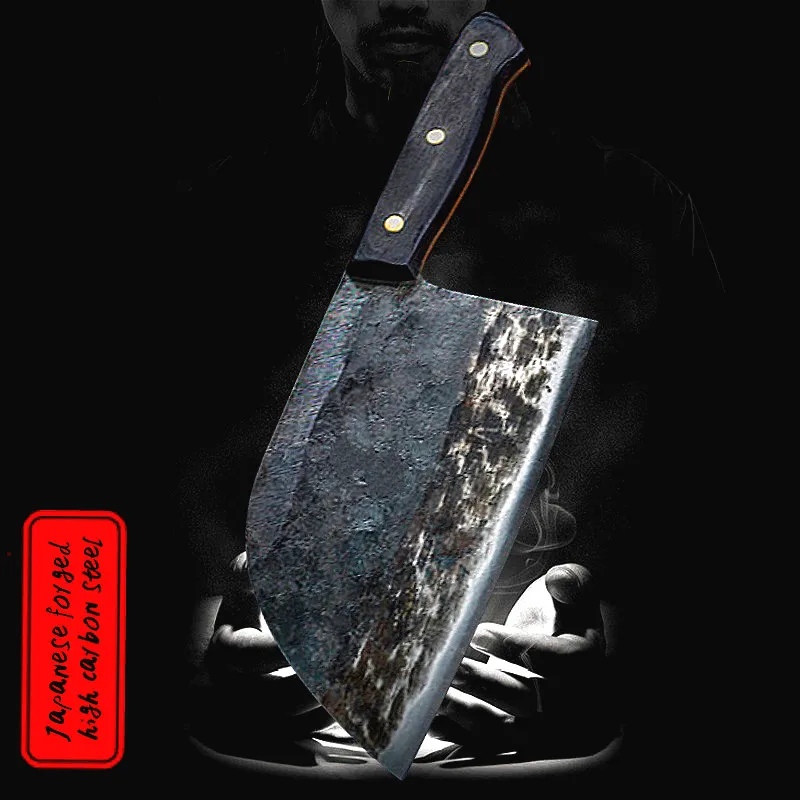 DEHONG Tang Chef Knife Handmade Forged High-carbon Clad Steel Kitchen Knives Cleaver Filleting Slicing Broad Butcher knife
DEHONG Tang Chef Knife Handmade Forged High-carbon Clad Steel Kitchen Knives Cleaver Filleting Slicing Broad Butcher knife