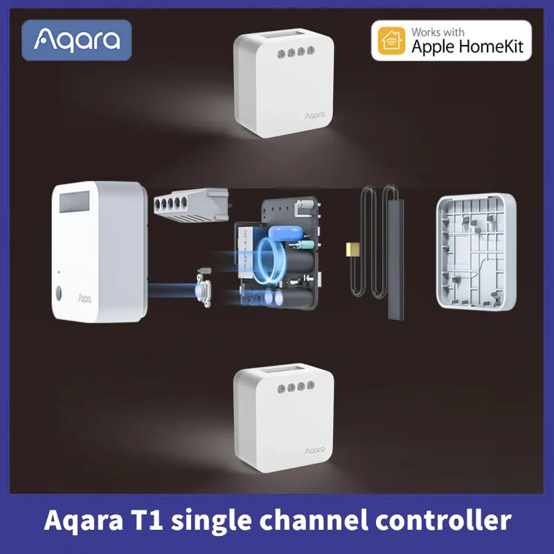 

Блок управления Aqara Zigbee T1, одноканальный беспроводной релейный контроллер, 1 канал, без нейтрального пульта дистанционного управления, работает с приложением Apple Homekit