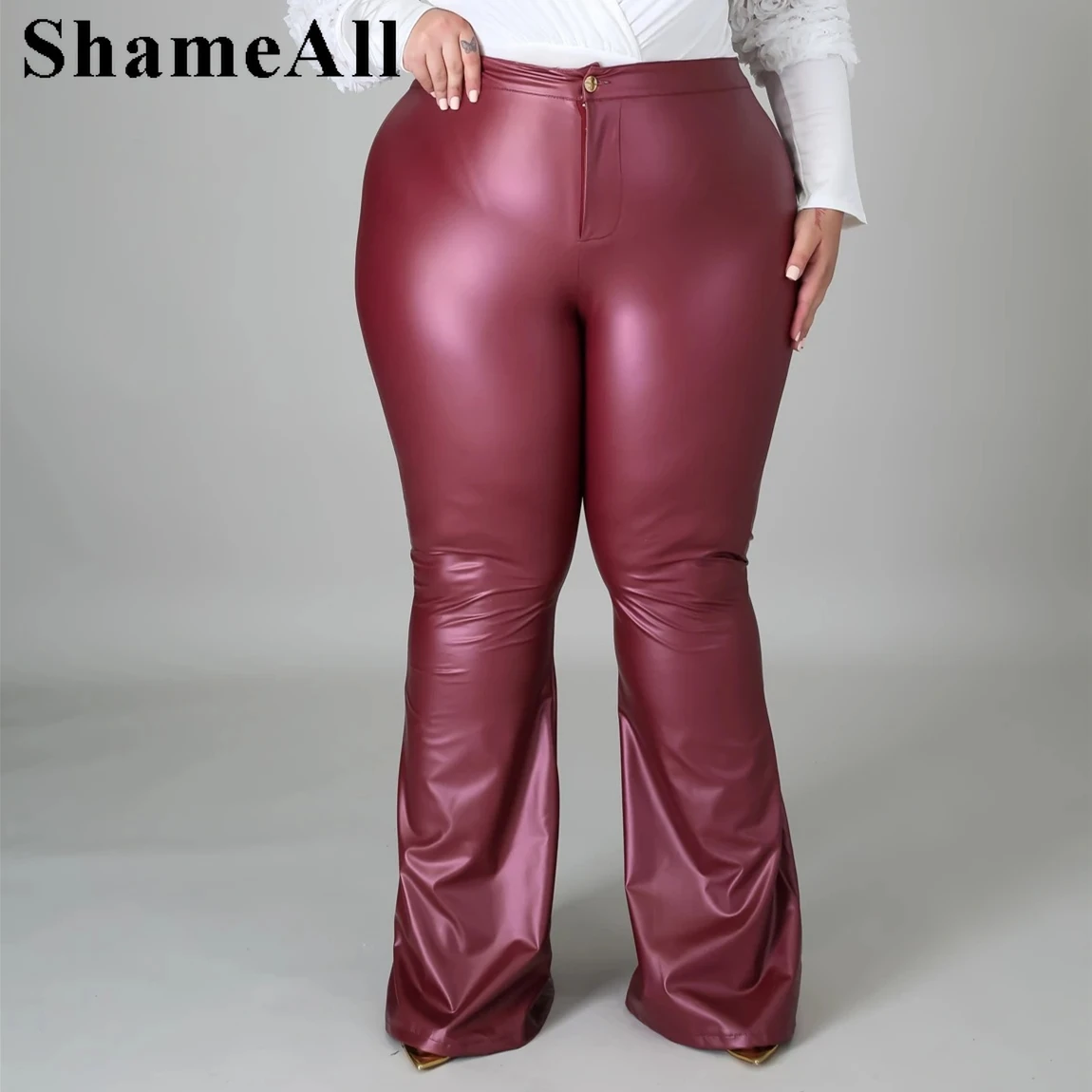 Plus Size Faux PU Leather Solid High Waist Flare Pants 4XL Vintage Streetwear Stretch Skinny Hipster Long Trousers Bell Bottoms
Plus Size Faux PU Leather Solid High Waist Flare Pants 4XL Vintage Streetwear Stretch Skinny Hipster Long Trousers Bell Bottoms