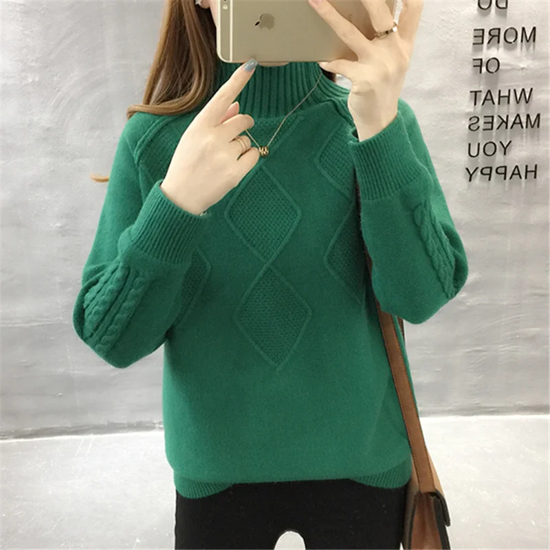 Winter Autumn Half High Collar Knitted Sweater Women Pullover Jumpers Ladies 6 Color Loose Short Long Sleeve Knit Tops Female
Winter Autumn Half High Collar Knitted Sweater Women Pullover Jumpers Ladies 6 Color Loose Short Long Sleeve Knit Tops Female