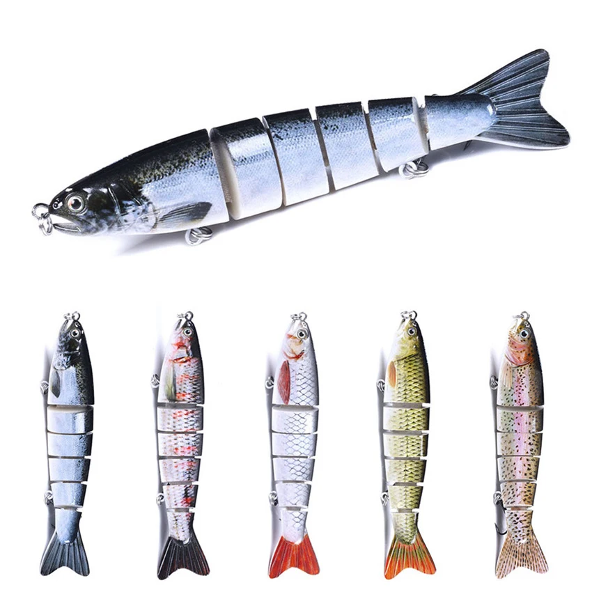 

1 PC 12.7CM 22G 6 Segments Swimbait Jointed Minnow 3D Lifelike Fishing Lure Artificial Wobblers Hard Bait for Bass Pike Lures