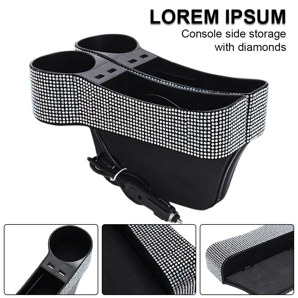 Car Seat Gap Filler Shiny Rhinestones Dual USB Charger Center Console Organizer Seat Gap Storage Box Car Interior Organizer Kit
Car Seat Gap Filler Shiny Rhinestones Dual USB Charger Center Console Organizer Seat Gap Storage Box Car Interior Organizer Kit