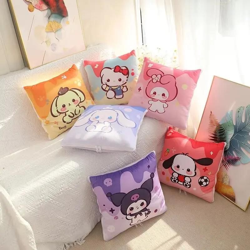 Подушка Sanrio Cinnamoroll Kuromi My Melody стеганое одеяло двойного назначения для автомобиля